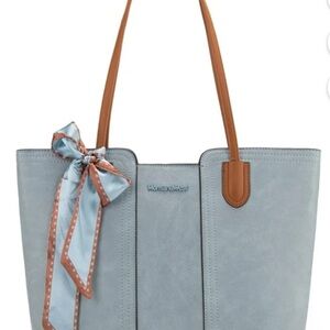 Montana West Gray and Tan Tote with Structured Design
